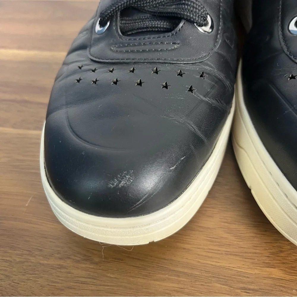 Jimmy Choo Hawaii Leather Black Low Top Sneaker 42